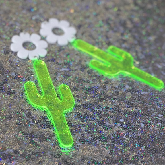 Electric Daisy Cactus Dangle Earrings - Picture 1 of 5